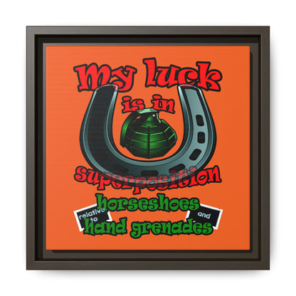 my luck - framed canvas art (orange)
