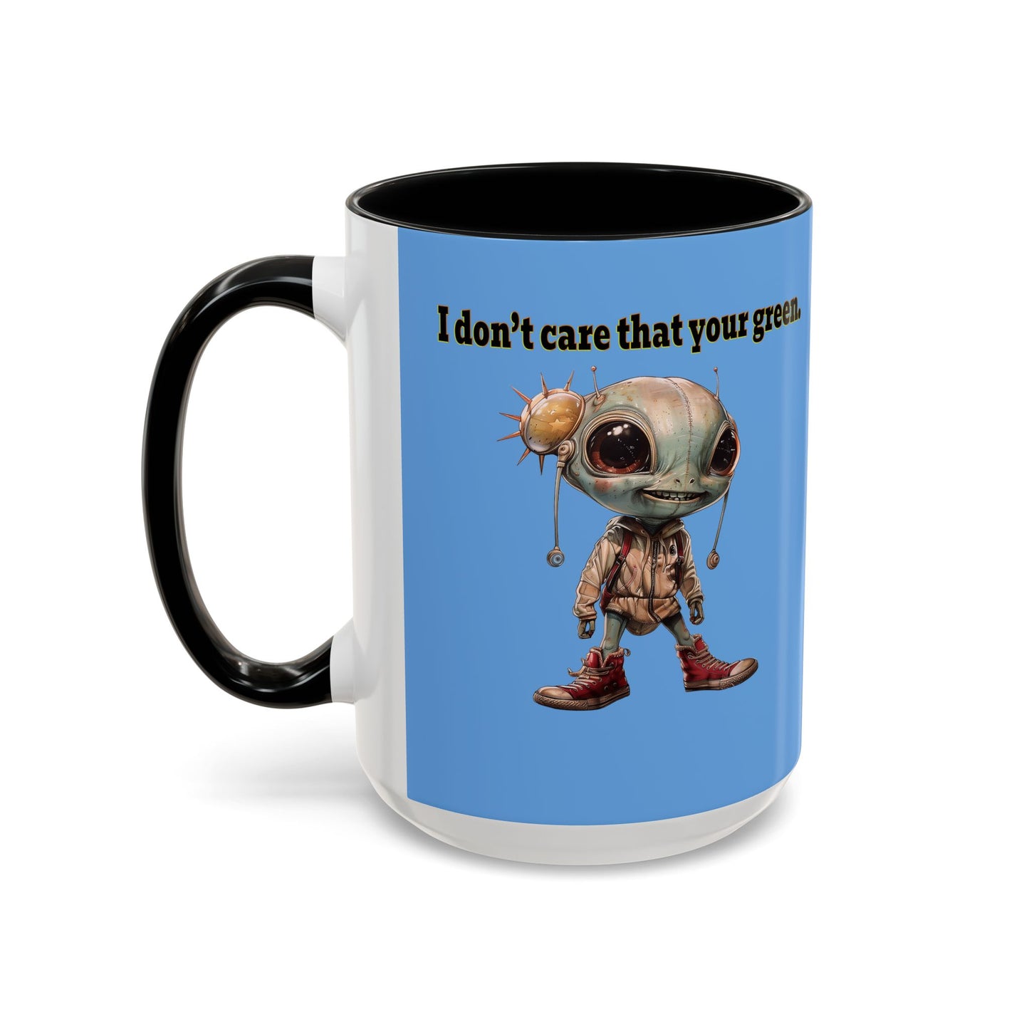 I don't care that your grey - Accent Mug (light blue)