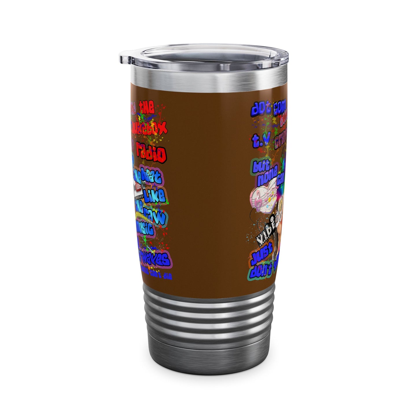 drop the beat - Ringneck Tumbler, 20oz (brown)