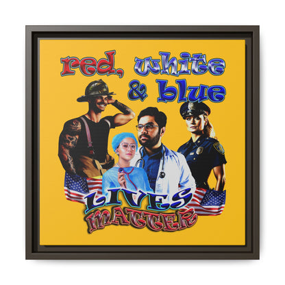 rw&b lives matter - framed canvas art (yellow)