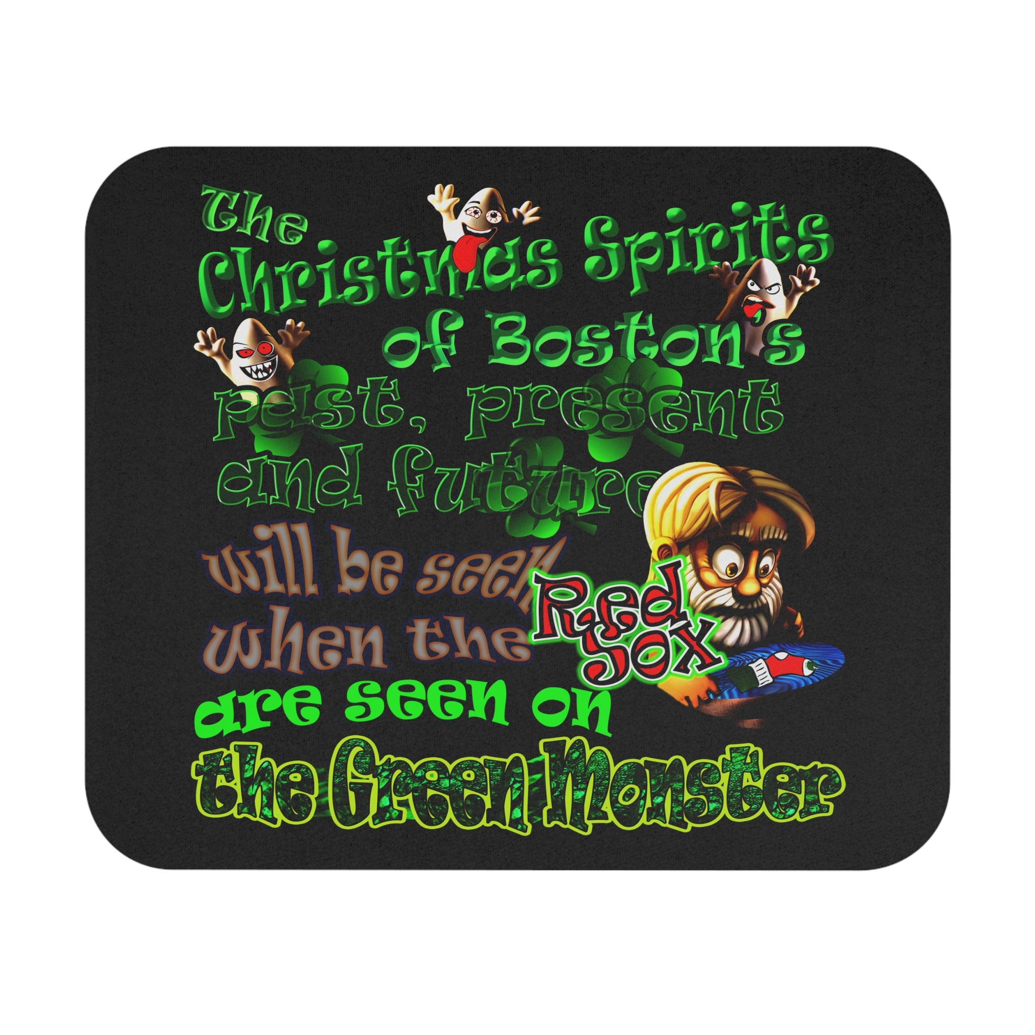 christmas spirits of boston - Mouse Pad (Rectangle) (black)
