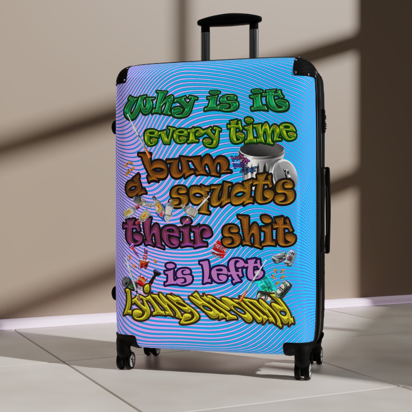 the bum's shit - Suitcase (light blue-purple wave)
