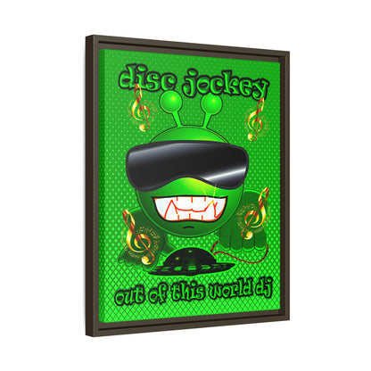 disc jockey - framed canvas art (logo green)