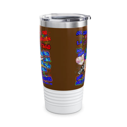 drop the beat - Ringneck Tumbler, 20oz (brown)