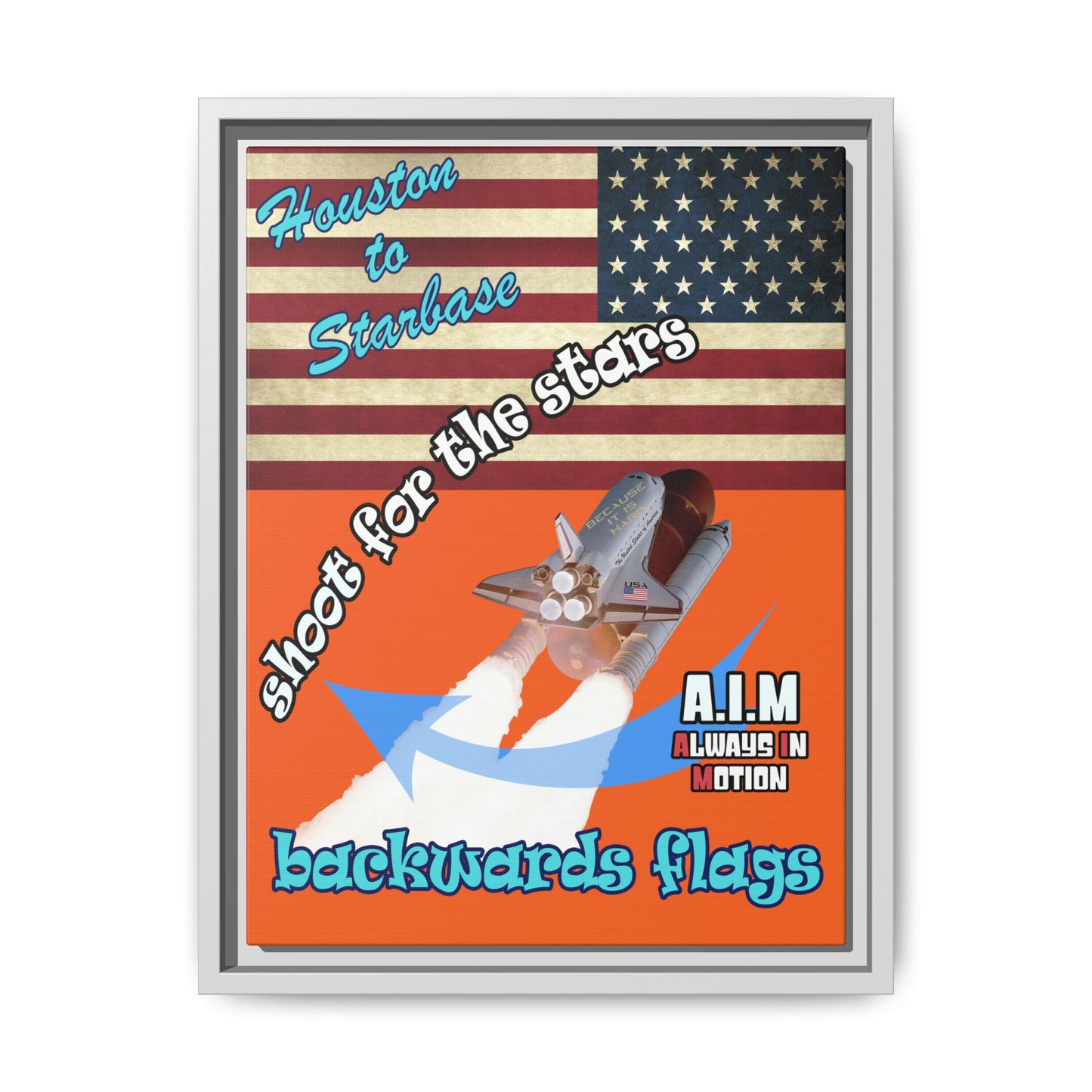 shoot for the stars - framed canvas art (orange)
