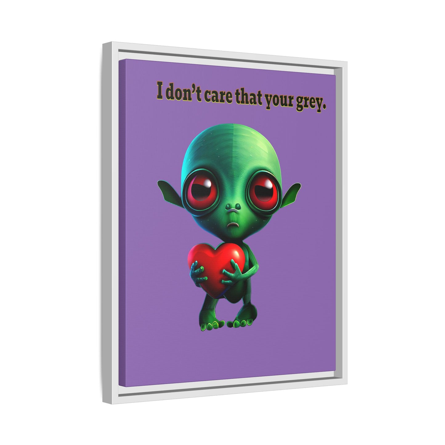 I don't care that your grey - framed canvas art (light purple)