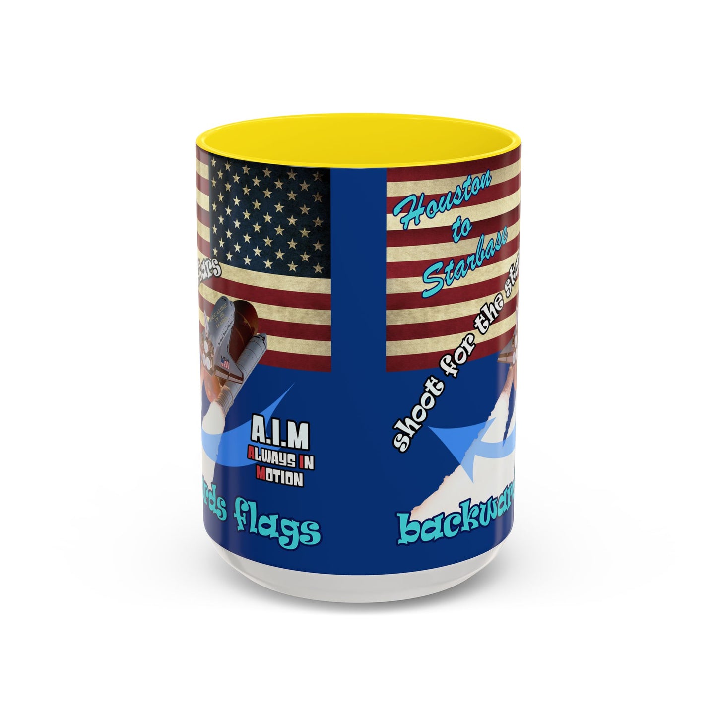 shoot for the stars - Accent Mug (dark blue)