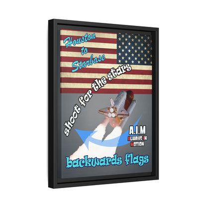 shoot for the stars - framed canvas art (grey-light grey)