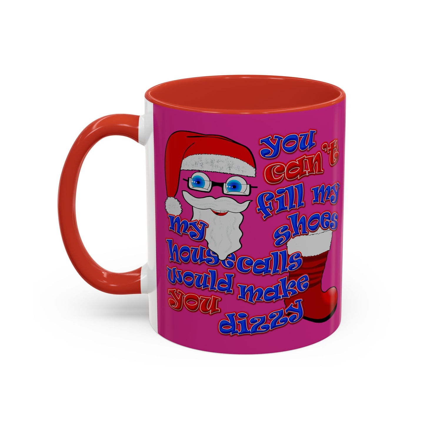 santa's shoes - Accent Mug (pink)
