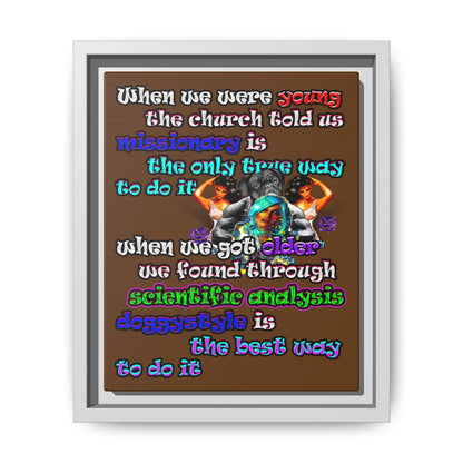 doggystyle - framed canvas art (brown)