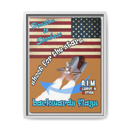 shoot for the stars - framed canvas art (light brown)