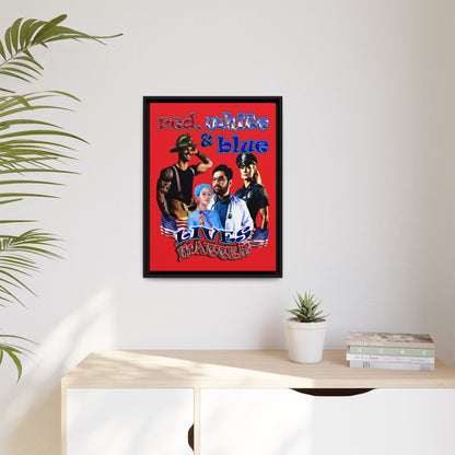 rw&b lives matter - framed canvas art (red)