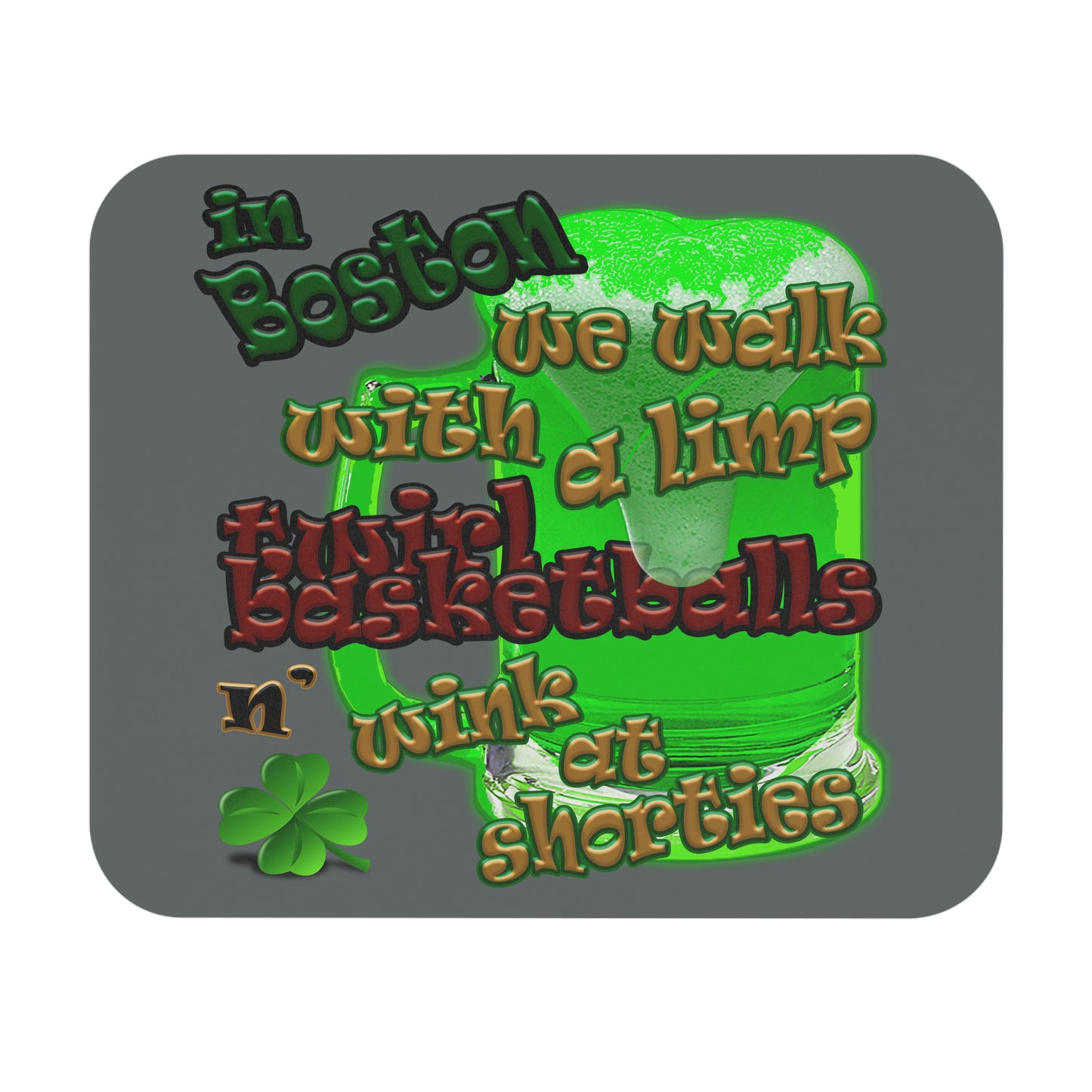 celtics logo - Mouse Pad (Rectangle) (dark grey)