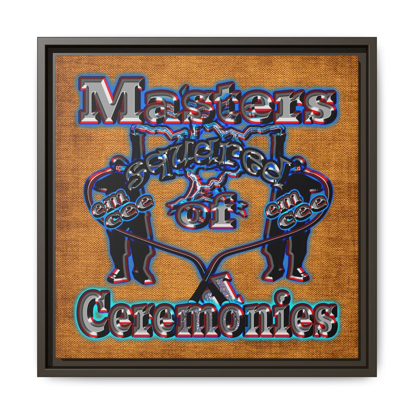 em cee squared - framed canvas art (brown papyrus)