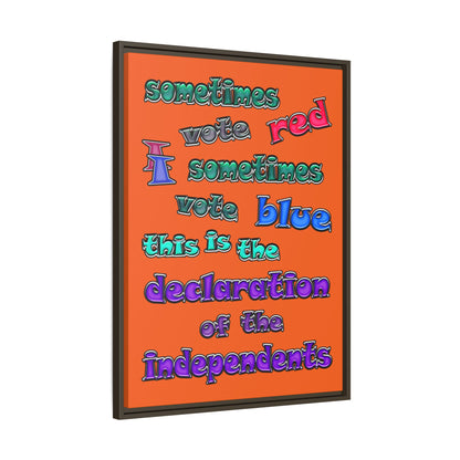 declaration of the independents - framed canvas art (orange)