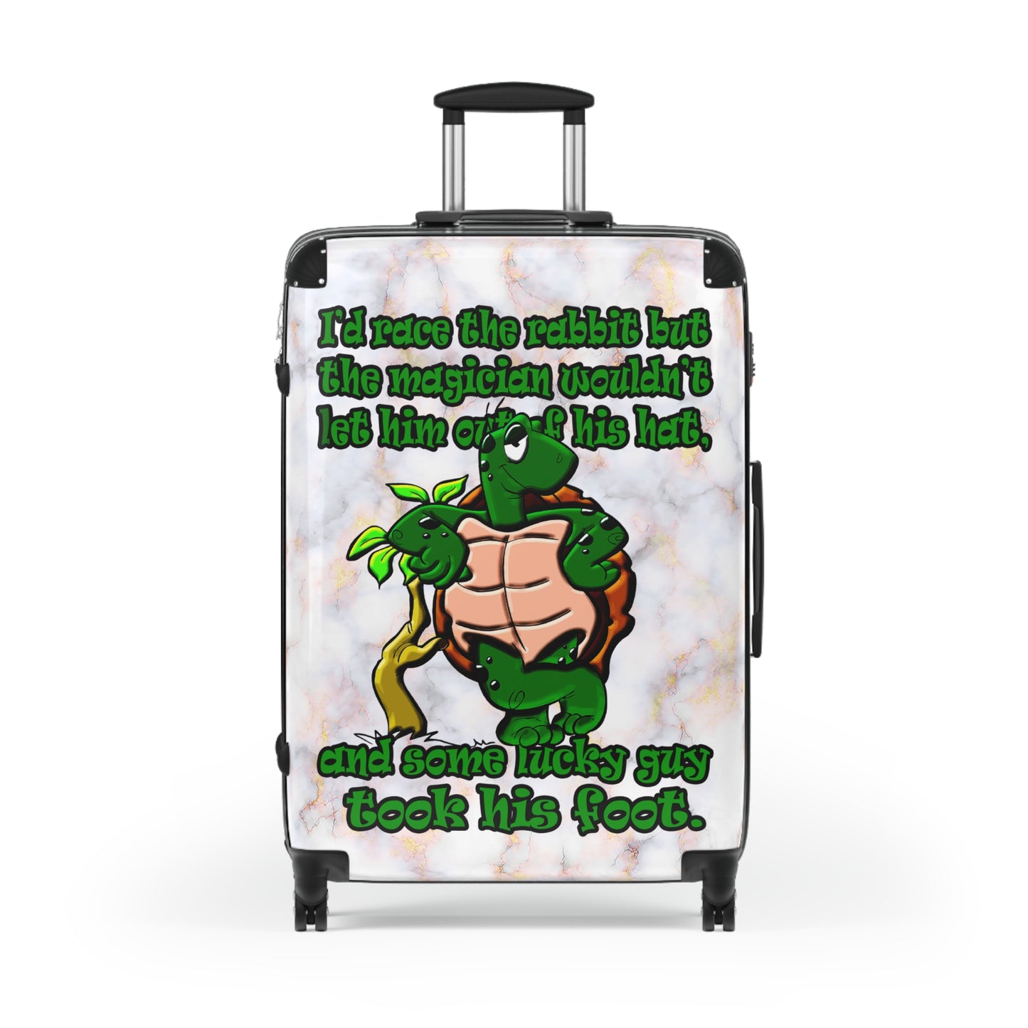 turtle race - Suitcase (white marble)