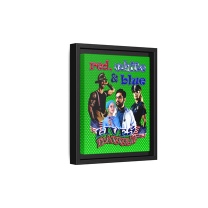rw&b lives matter - framed canvas art (logo green)