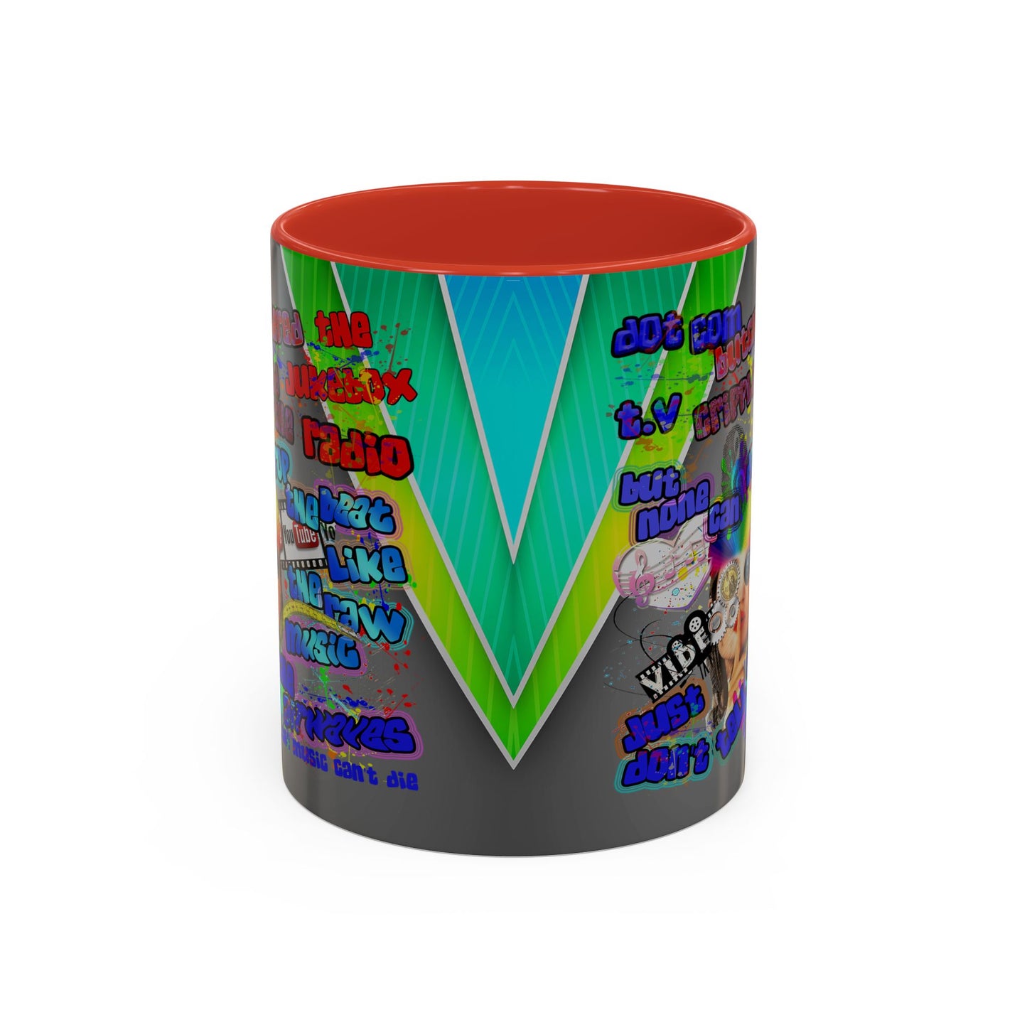 drop the beat - Accent Mug (rainbow split)