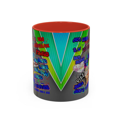 drop the beat - Accent Mug (rainbow split)