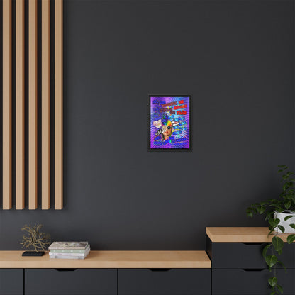 drop the beat - framed canvas art (purple wave)