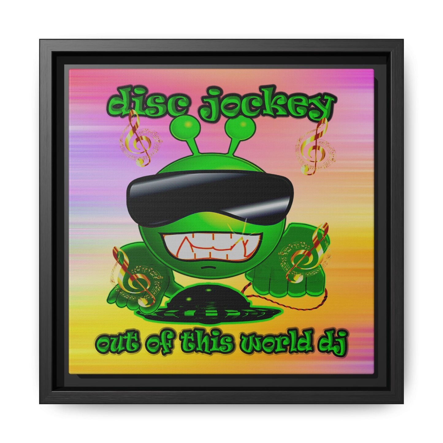 disc jockey - framed canvas art (color blur)
