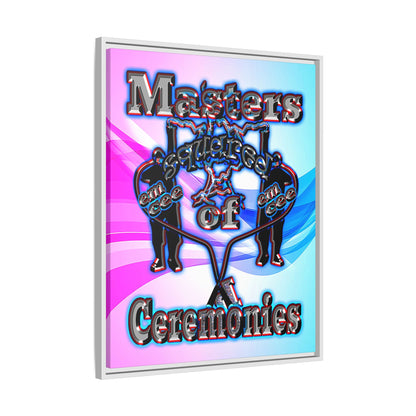 em cee squared - framed canvas art (light blue-pink wave)