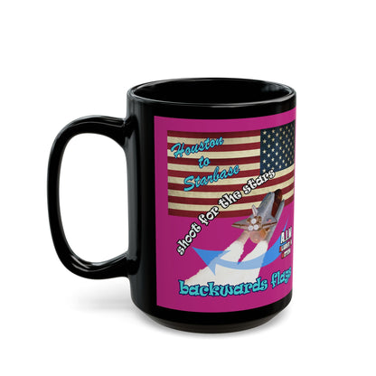 shoot for the stars - Black Mug (pink)