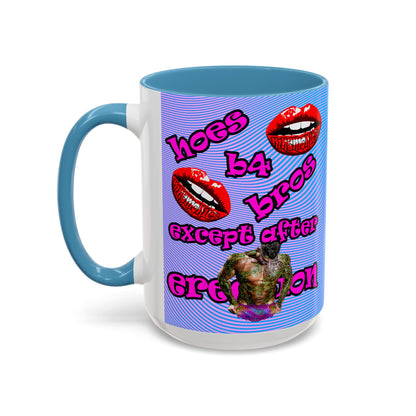 hoes b4 bros - Accent Mug (light blue-purple wave)