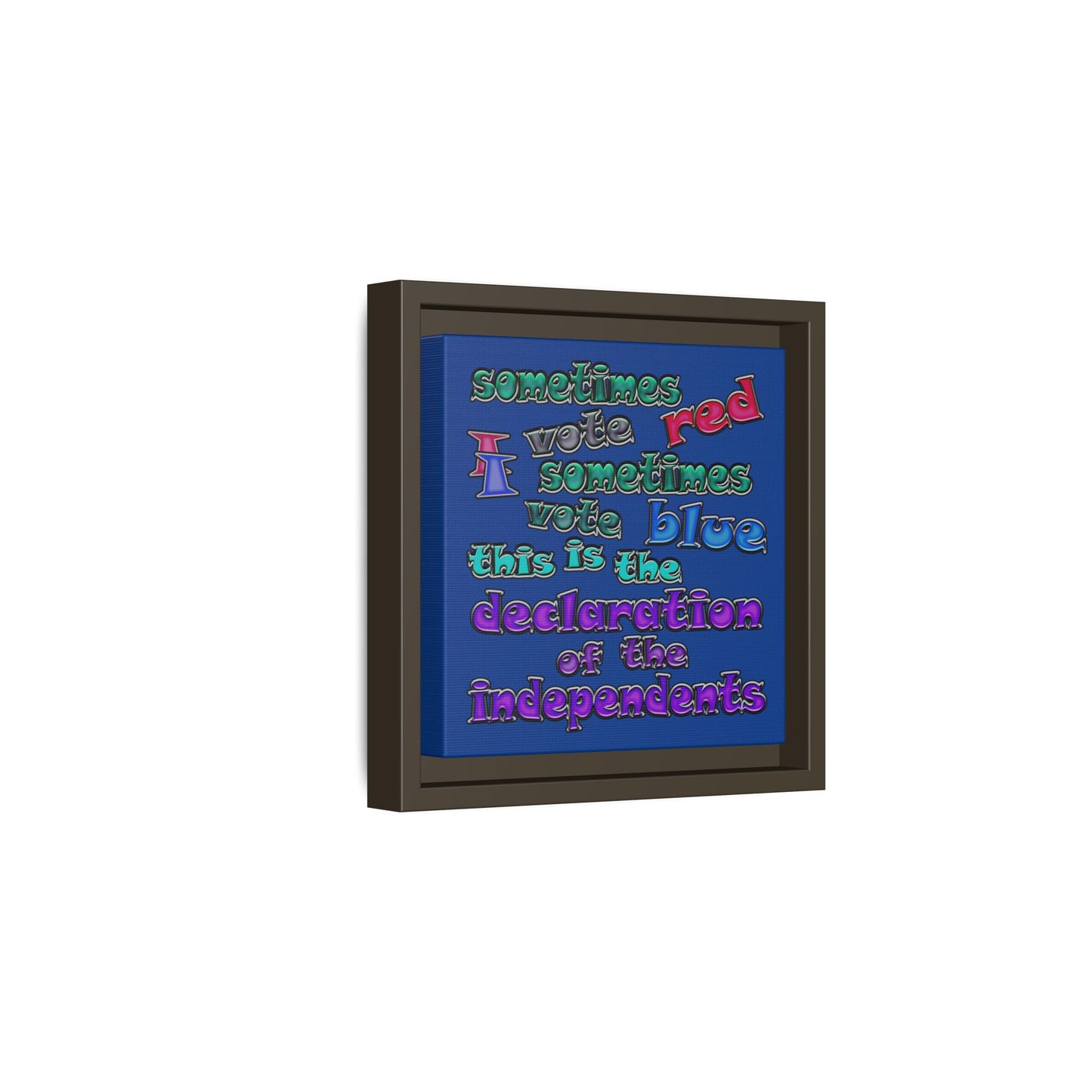 declaration of the independents - framed canvas art (dark blue)