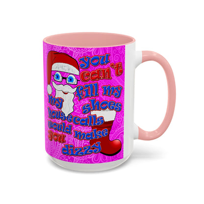 santa's shoes - Accent Mug (pink swirl)