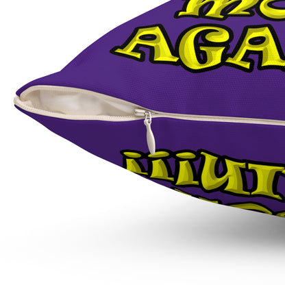 shoot the moon again - Spun Polyester Square Pillow - (purple)