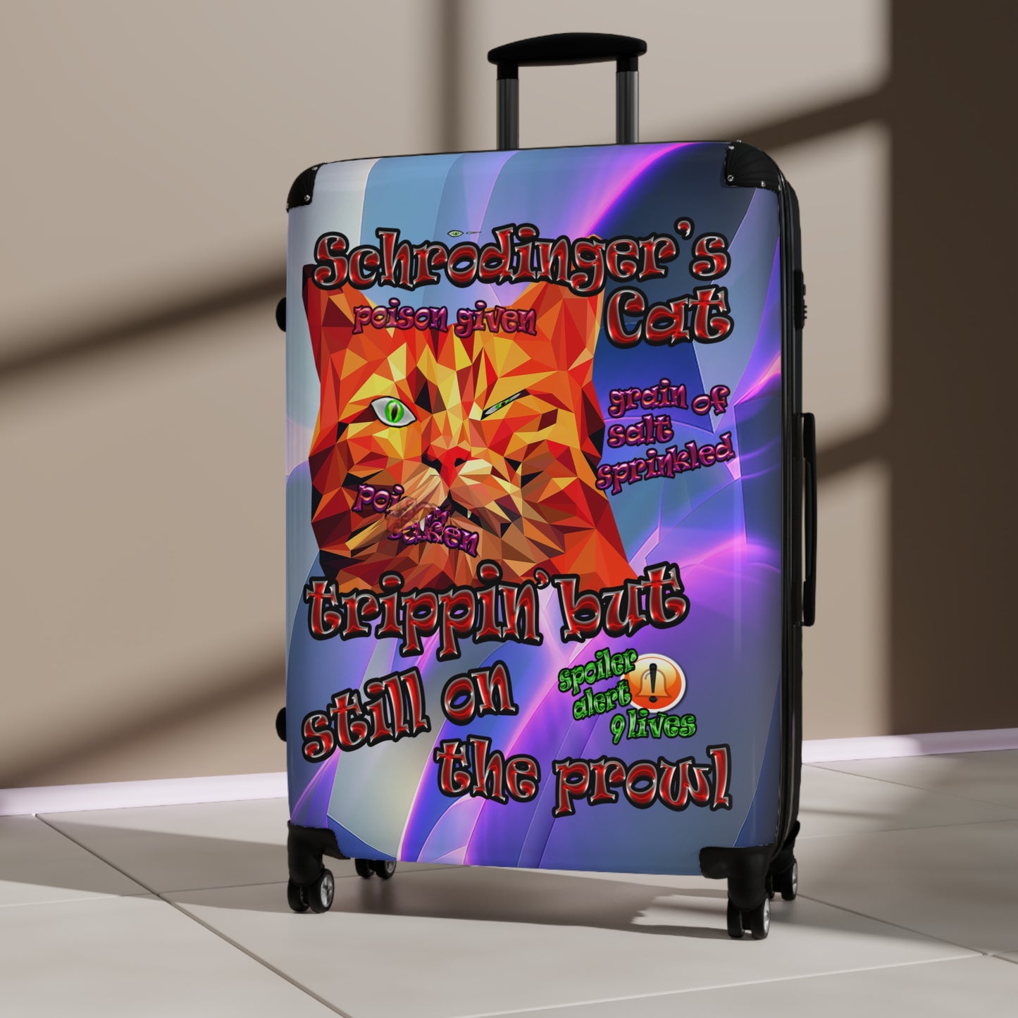 schrodinger's cat - Suitcase (grey-pink wave)