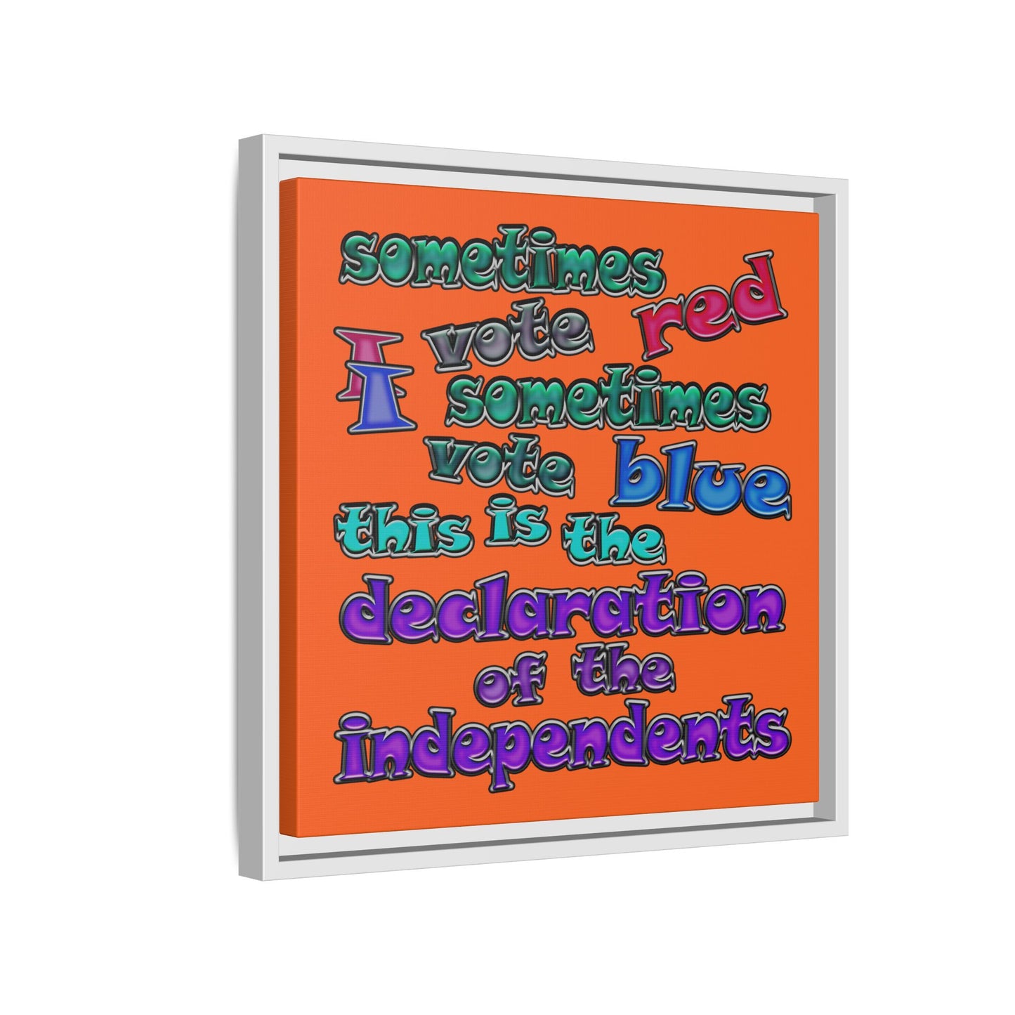 declaration of the independents - framed canvas art (orange)