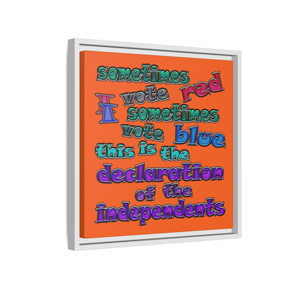 declaration of the independents - framed canvas art (orange)