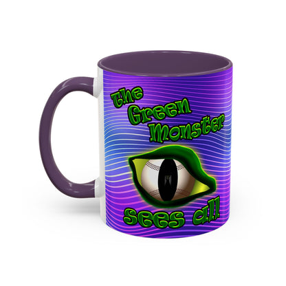 green monster - Accent Mug (purple wave)