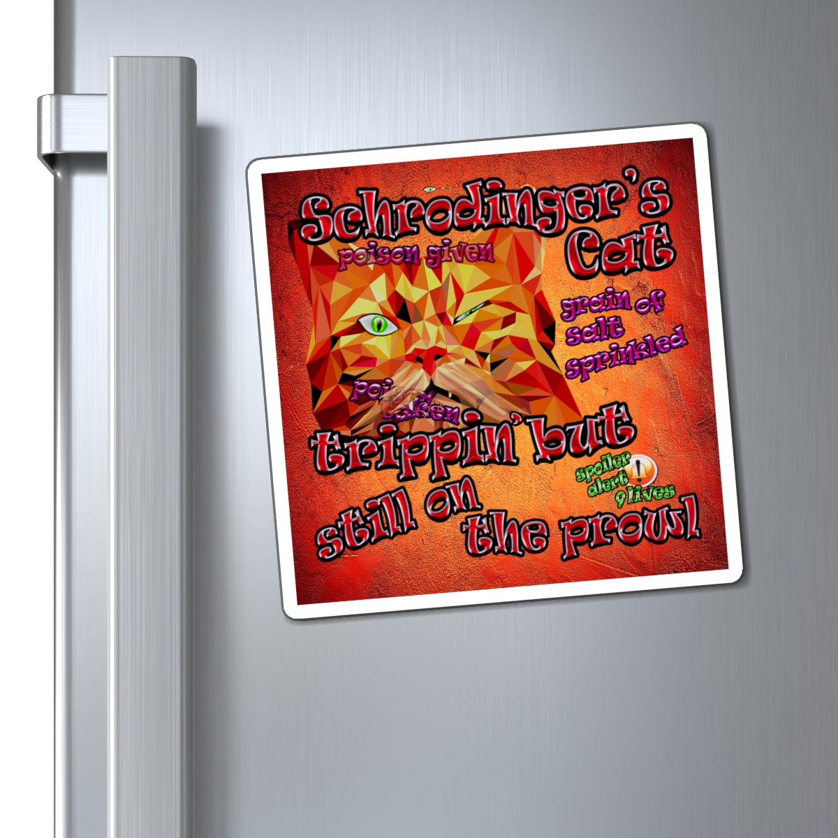 schrodinger's cat - Magnets - (burnt orange)