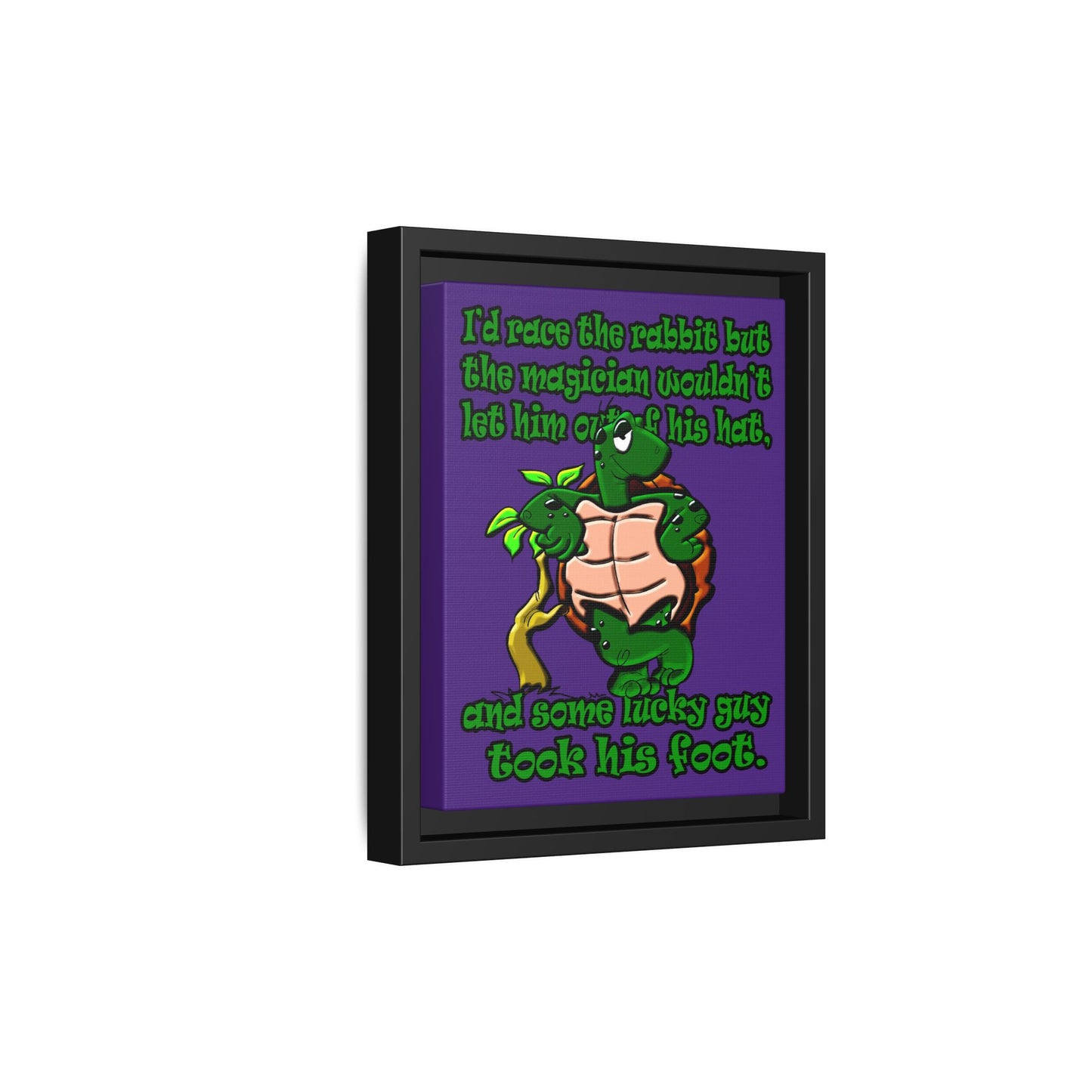 turtle race - framed canvas art (purple)