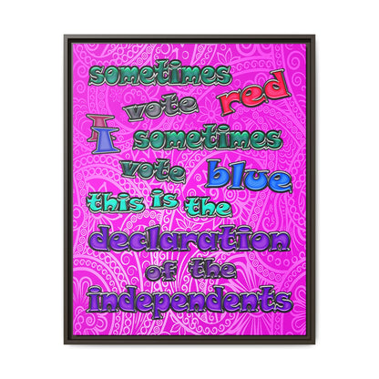 declaration of the independents - framed canvas art (pink swirl)