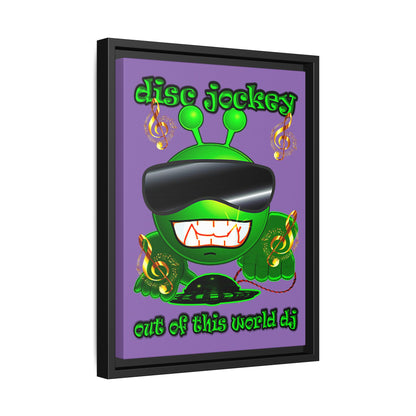 disc jockey - framed canvas art (light purple)