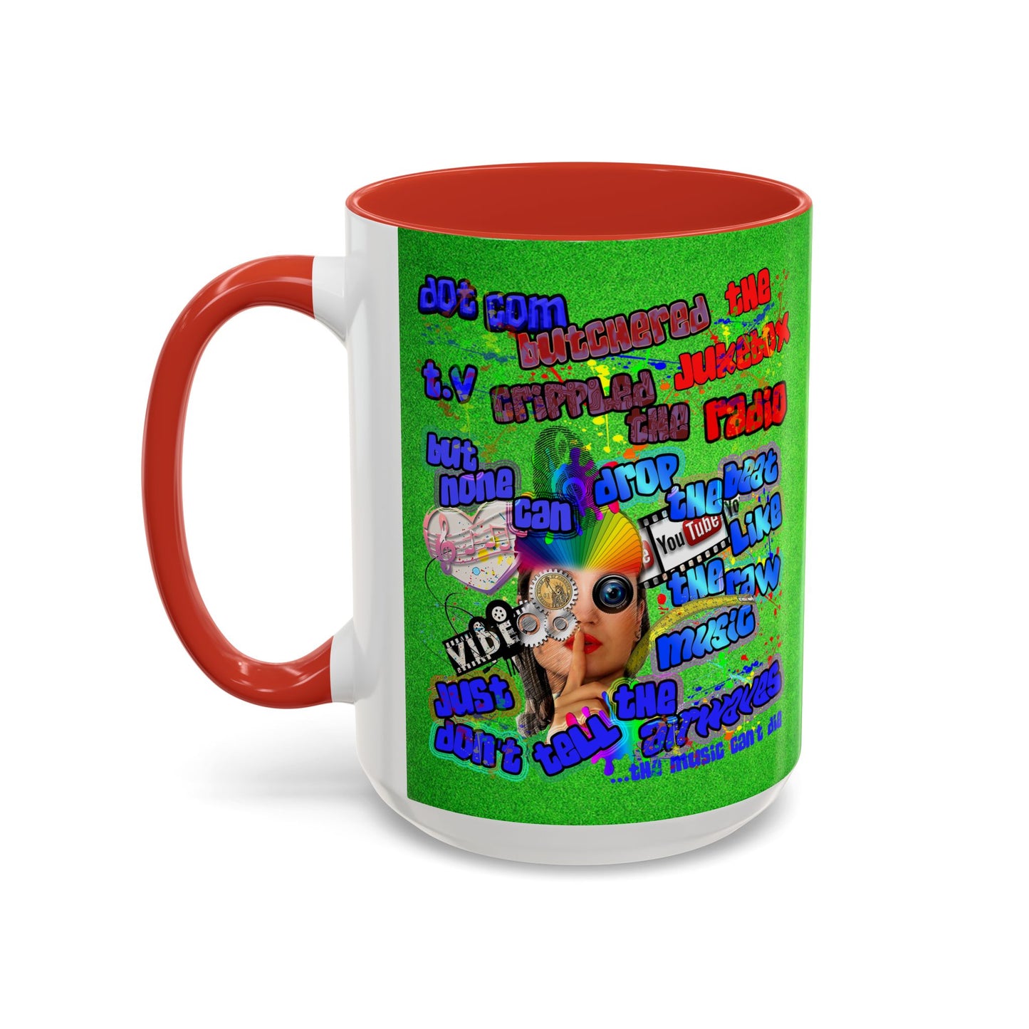 drop the beat - Accent Mug (green turf)