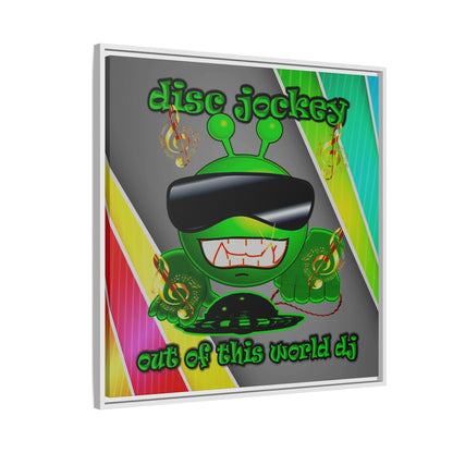 disc jockey - framed canvas art (rainbow split)