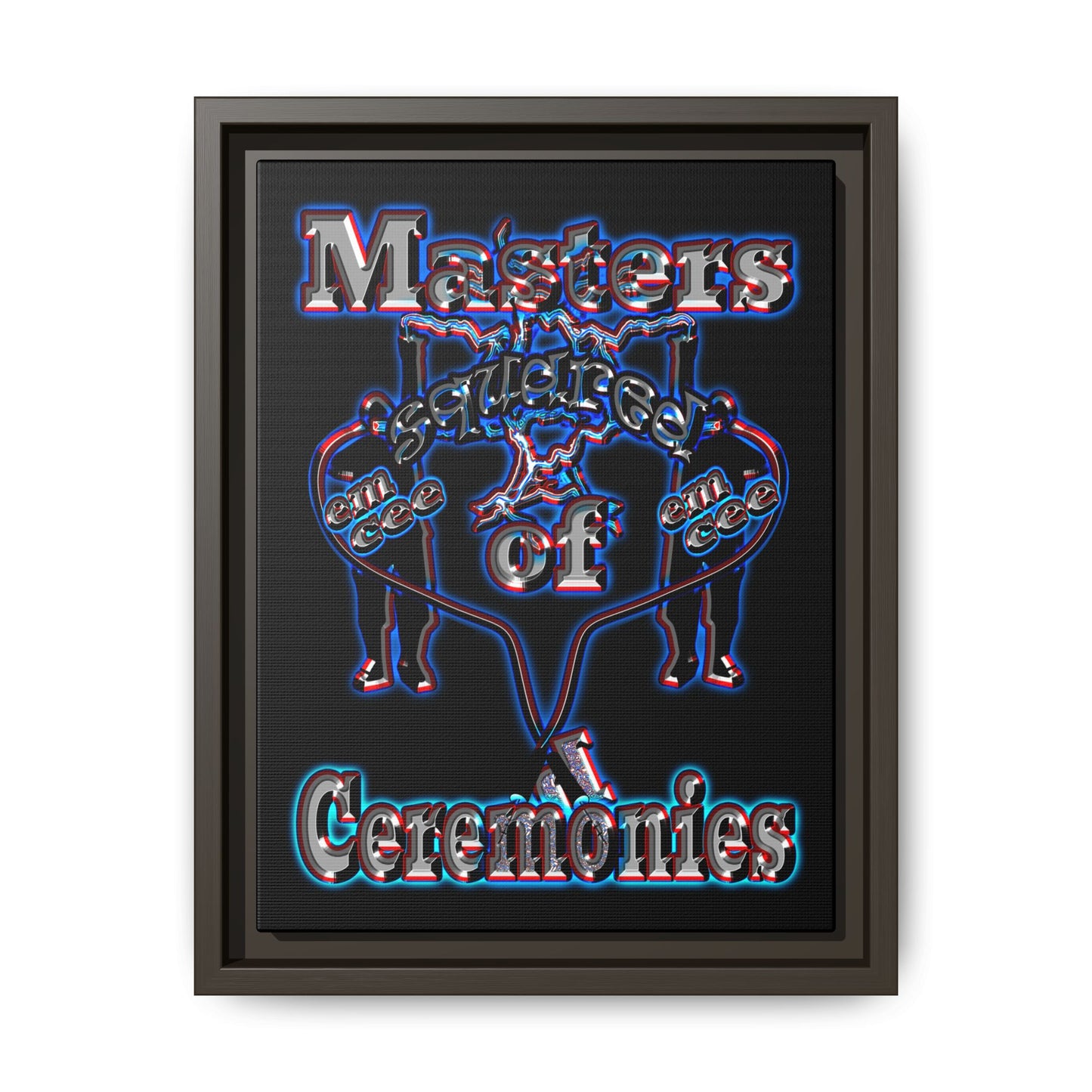em cee squared - framed canvas art (black)