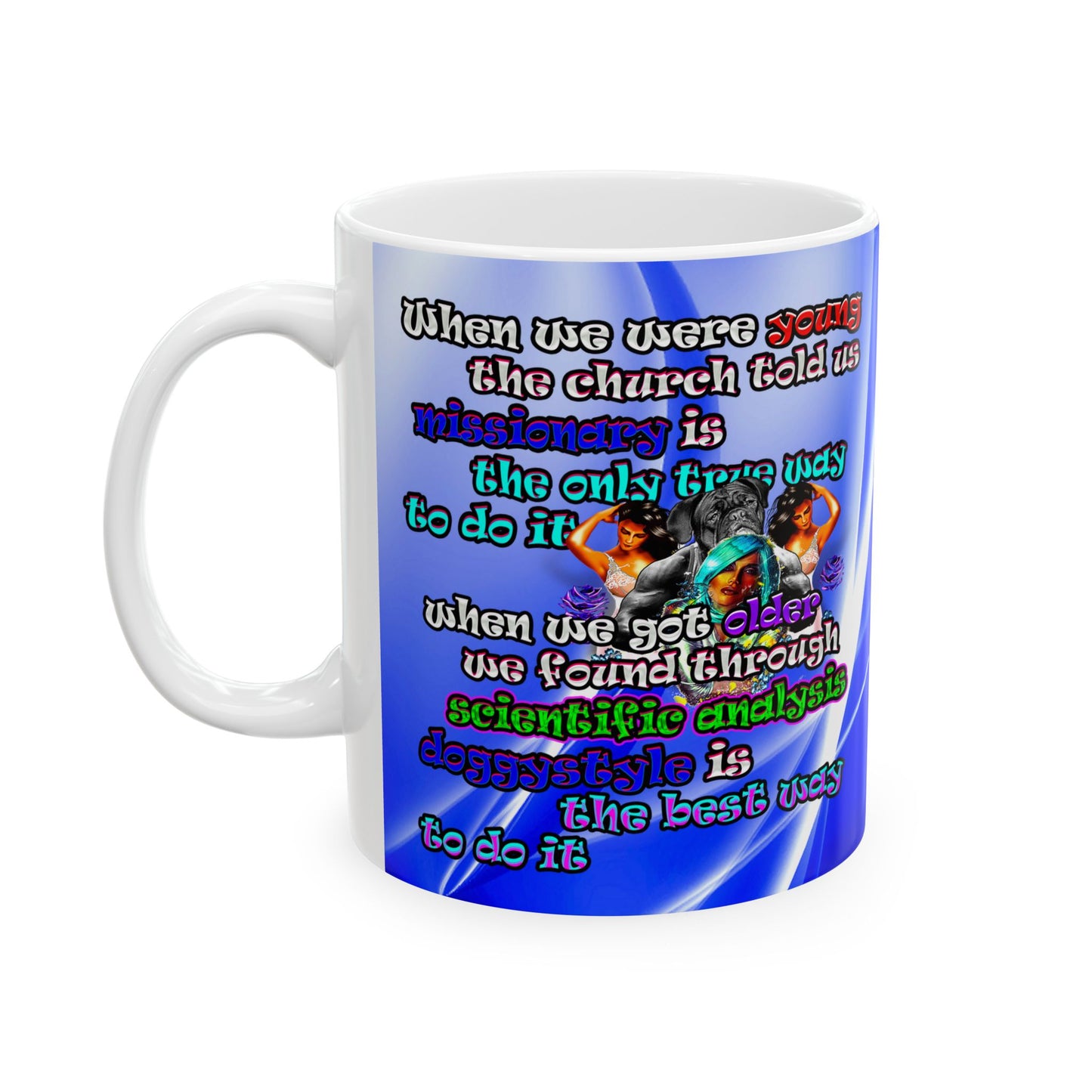 doggystyle - White Mug (blue-white wave)