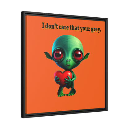 I don't care that your grey - framed canvas art (orange)