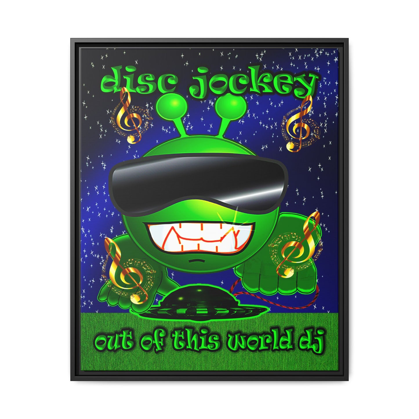 disc jockey - framed canvas art ('snoops' background)