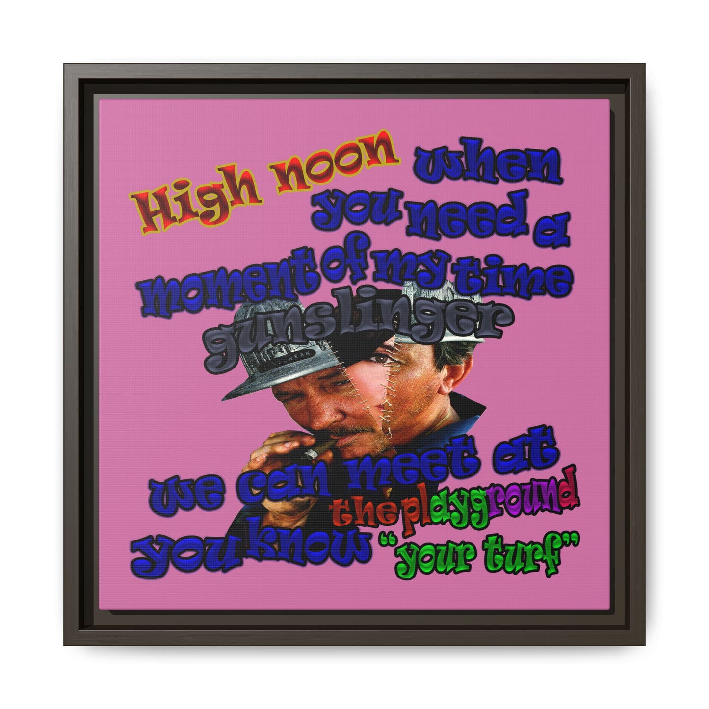 high noon - framed canvas art (light pink)