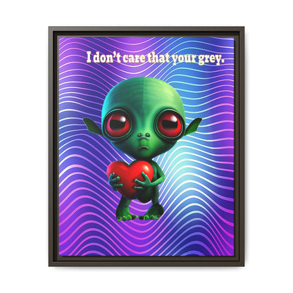 I don't care that your grey - framed canvas art (purple wave)