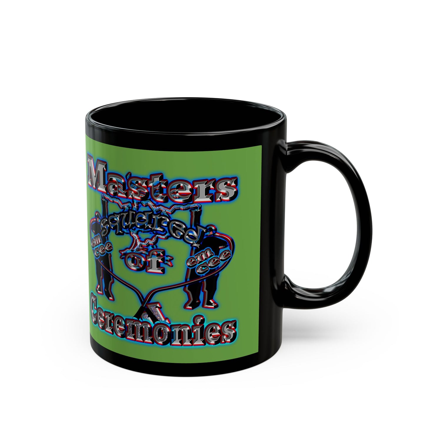 em cee squared - Black Mug (green)