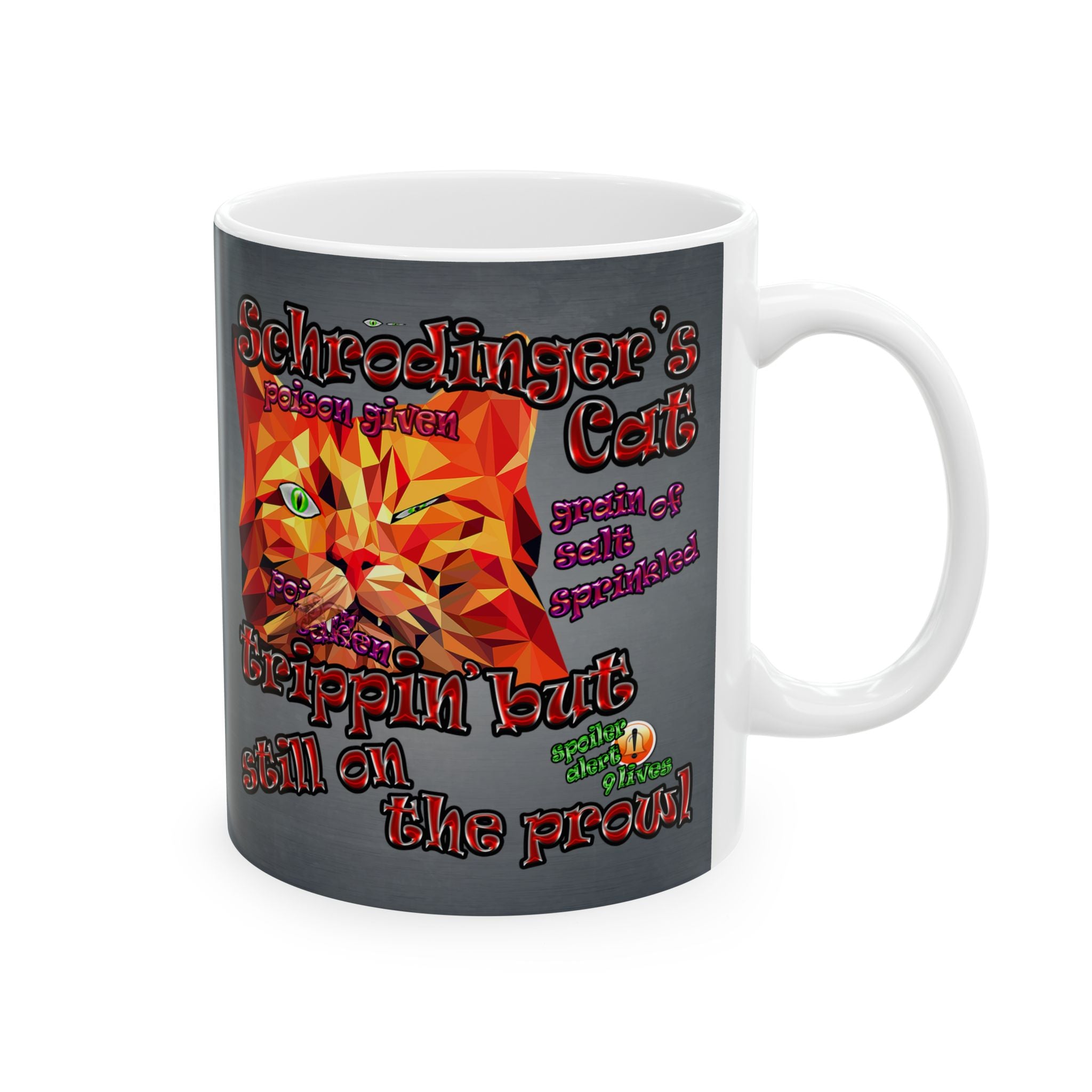 schrodinger's cat - White Mug (grey-light grey)