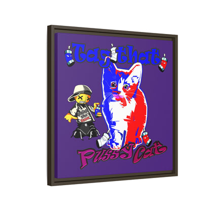 tag that - framed canvas art (purple)